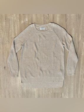 Old Navy SoSoft Tunic Sweater Women’s Medium Beige Crew Neck Long Sleeve Basic